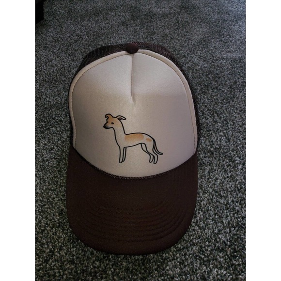 Vintage Otto collection hat cap snap back Whippet dog brown Trucker - Picture 1 of 5